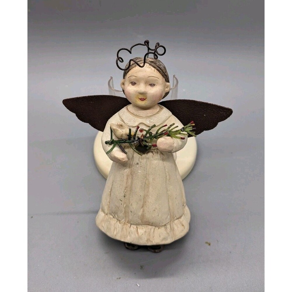 Hallmark Bethany Lowe Angel Ornament Rustic Figurine Metal Wings Dove Primitive